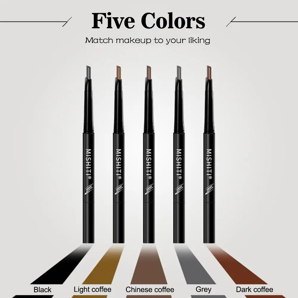 1PC Fine Eyebrow Pencil With Double Head Automatic And Eyebrow Line Makeup Makeup Rotation Pen Pencil One Waterproof Free W5X5