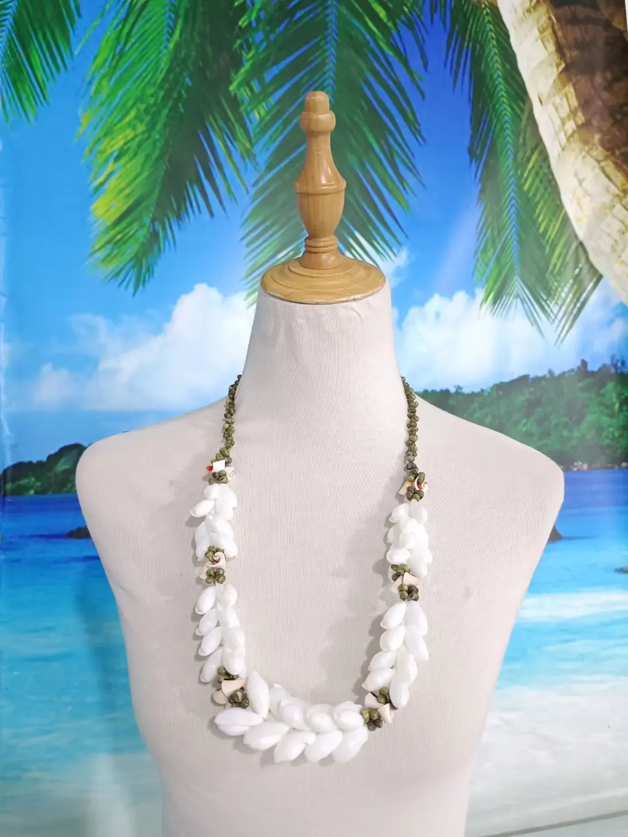 2025 New  Vintage Tuberose Shell Lei Natural Island Style Woman Fashion Jewelry Set Graduation Wedding Birthday Luau Party