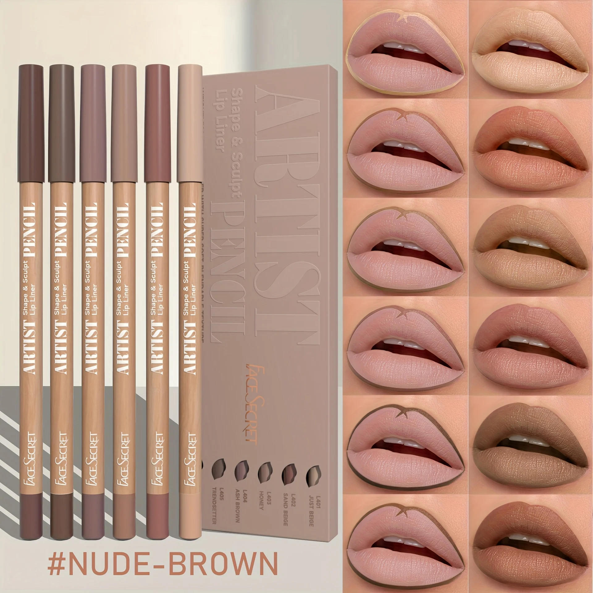 6pcs Velvet Matte Lip Liner Set | Long-Lasting, Non-Drying | Perfect for Delineating and Filling Lips