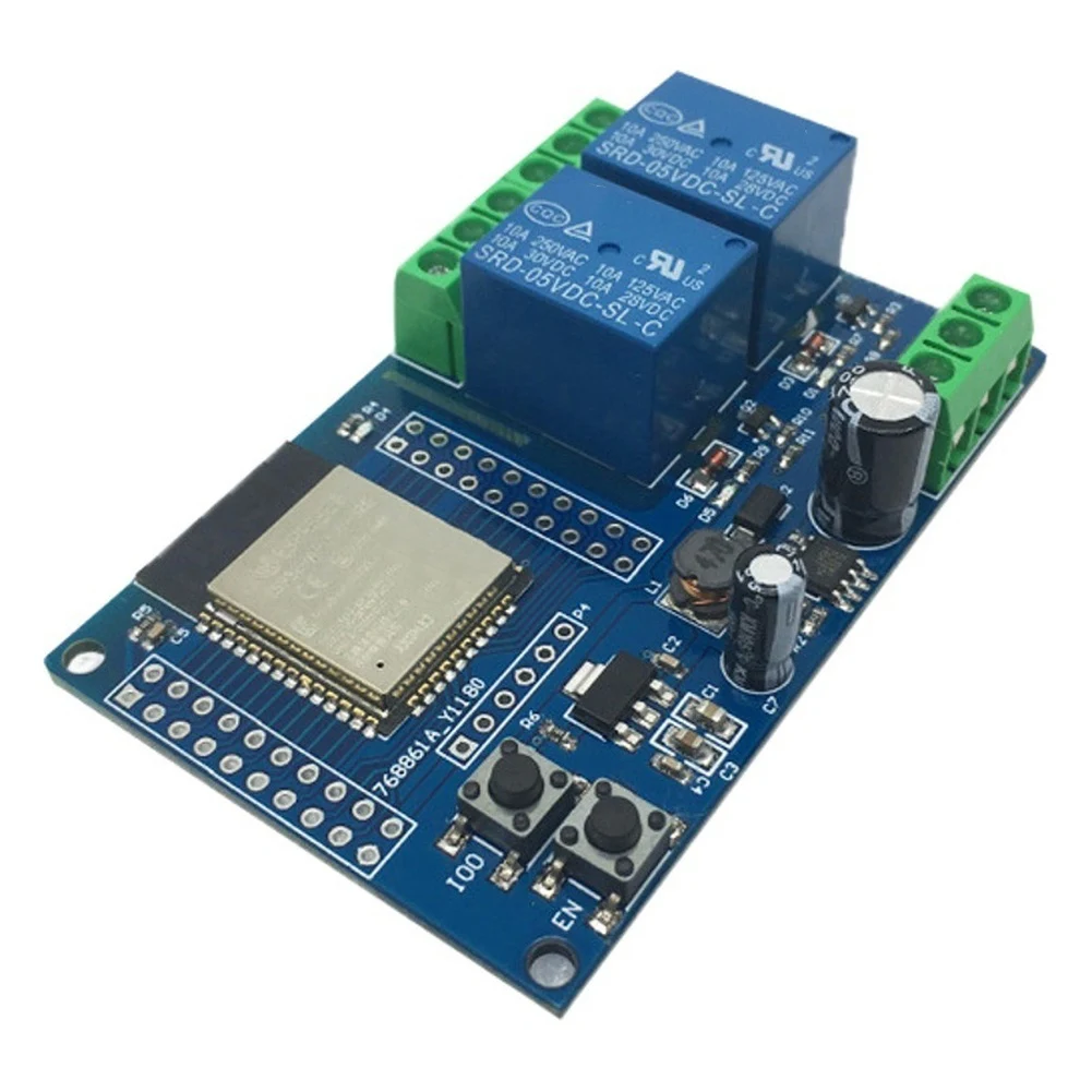 FOR ESP32  Dual WiFi Relay Module DC5-60V Power  FOR ESP32 -WROOM Development Wide Voltage Input Supports DC 5-60V Power Supply
