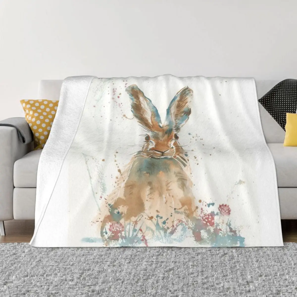 Startled Hare edredón, manta de cama, mantas y lanzamientos