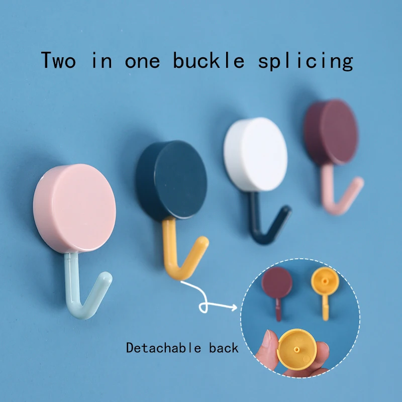 

Candy-colored Small Hook Multifunctional Foam Round Hook Key Object Storage Seamless Punch-free Door Hook