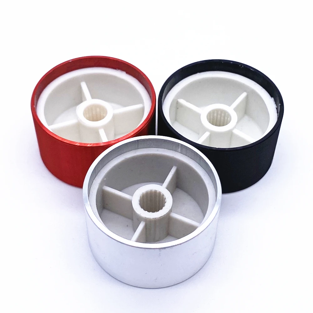 1pcs Black/Silvery/Red 30*17mm 6mm Shaft Hole Aluminum Alloy Encoder Volume Control Audio Potentiometer Knob