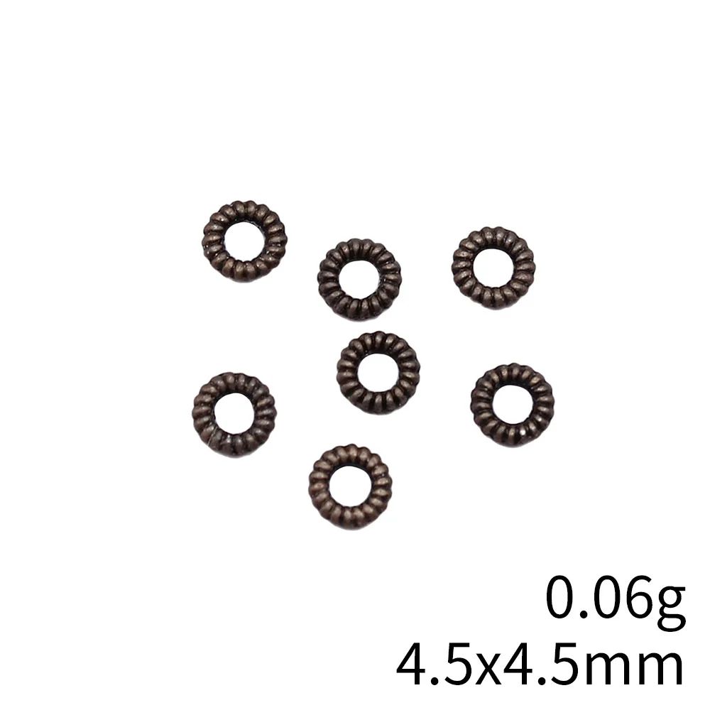 IFOCUS 100 ชิ้น/ล็อตขนาดเล็ก Spacer ลูกปัดสําหรับเครื่องประดับ DIY ทําโลหะผสมสังกะสี 4.5x4.5 มม./0.18x0.18 นิ้ว