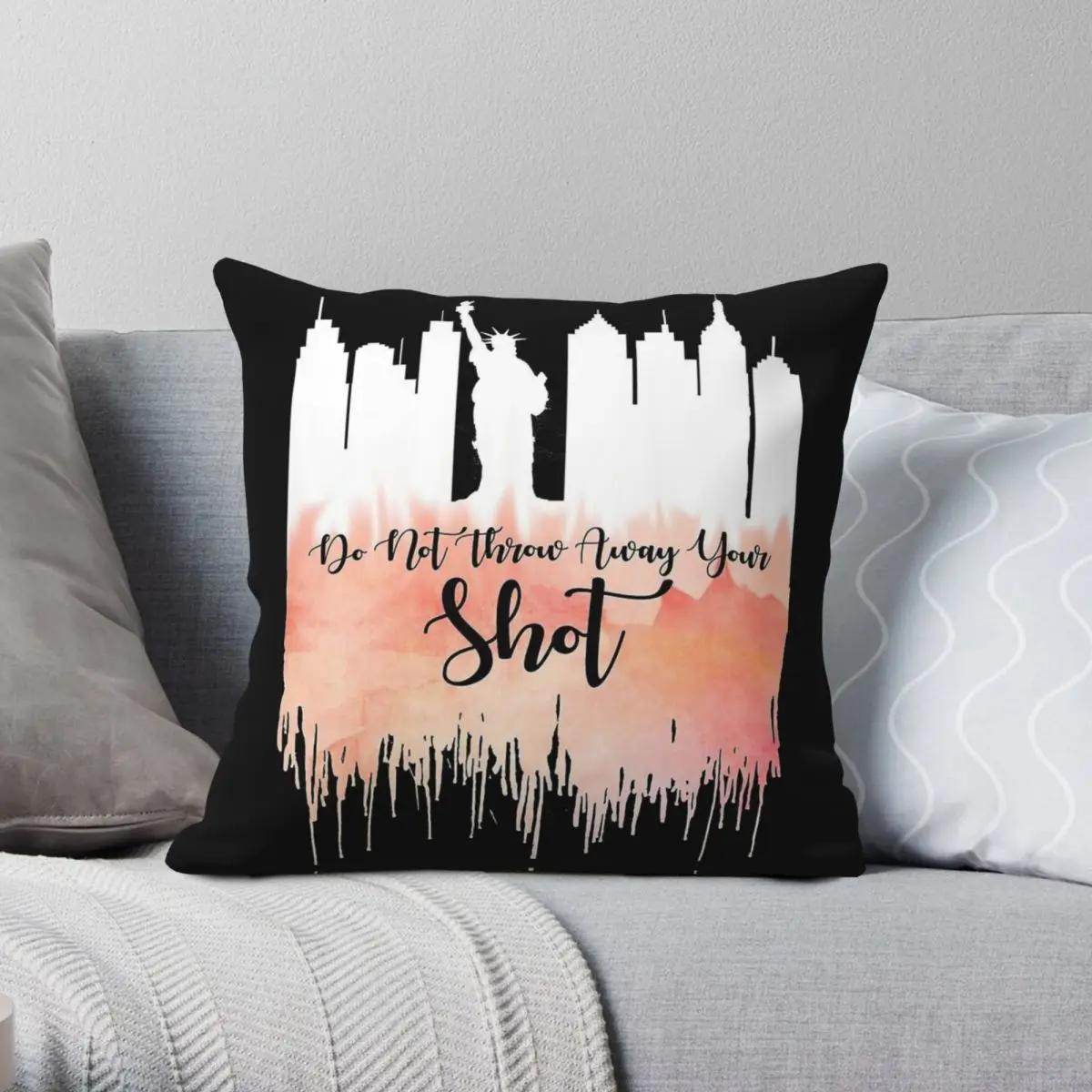 Hamilton My Shot Rise Up Remix Square Pillowcase Polyester Linen Velvet Creative Zip Decor Pillow Case Home Cushion Cover 18