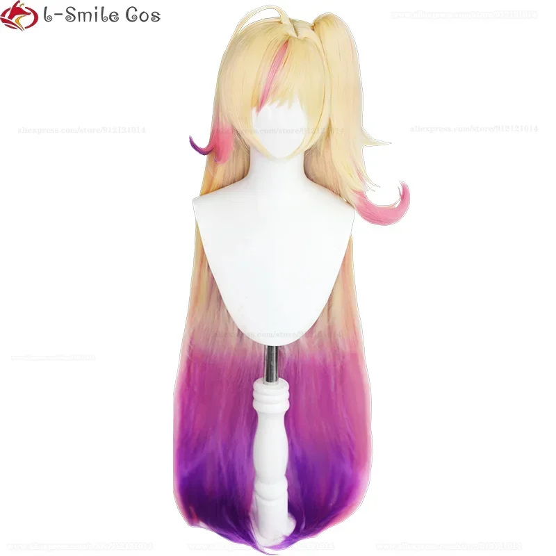 LOL Star Guardian Seraphine Cosplay Wig 100cm Long Gradient Heat Resistant Synthetic Hair Woman Party Cosplay Wigs  + Wig Cap