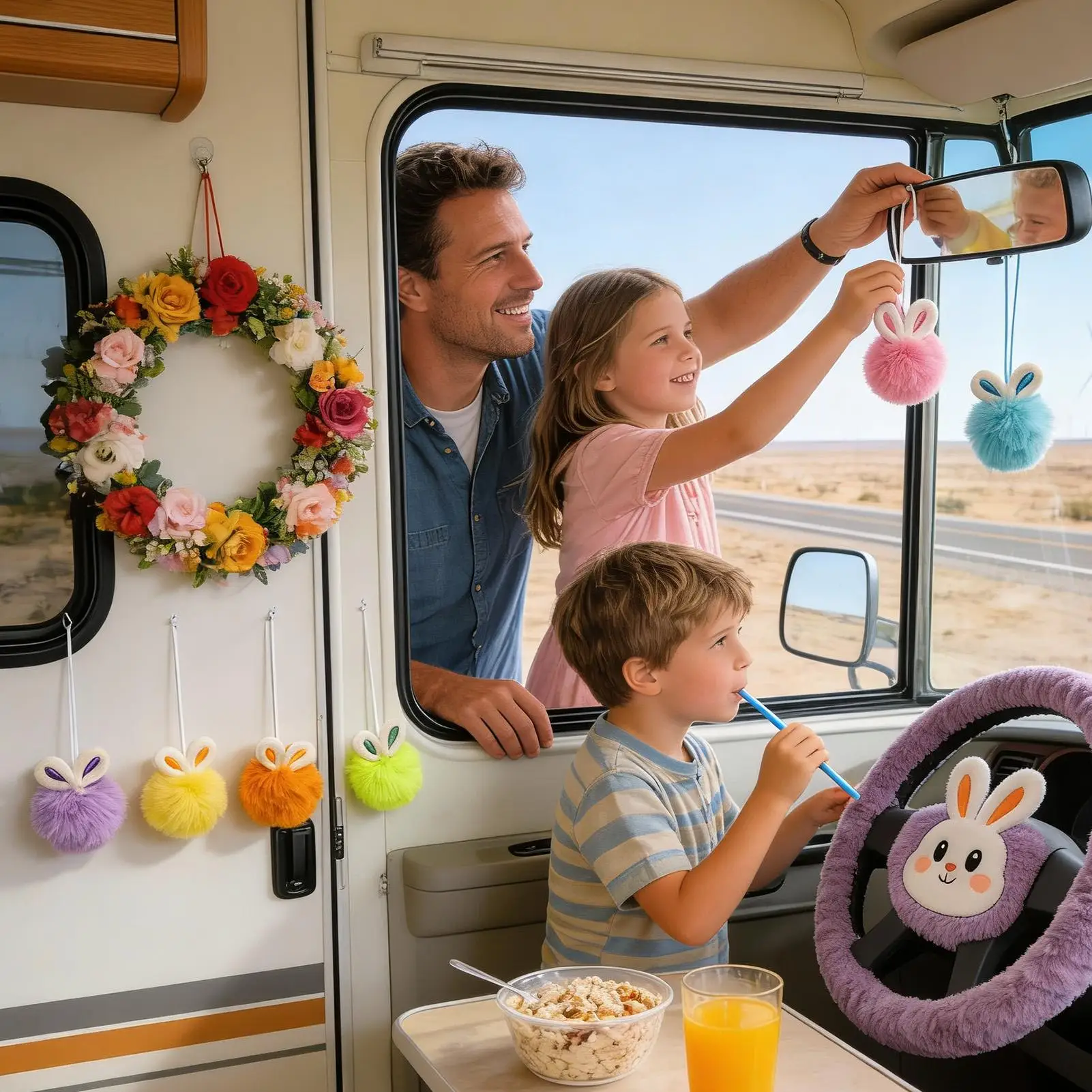 Bunny Pendant Decor 6 Pieces Cute Hangable Easter Plush Bunny Ornament For Wall Living Room Bedroom Entryway Entrance Family