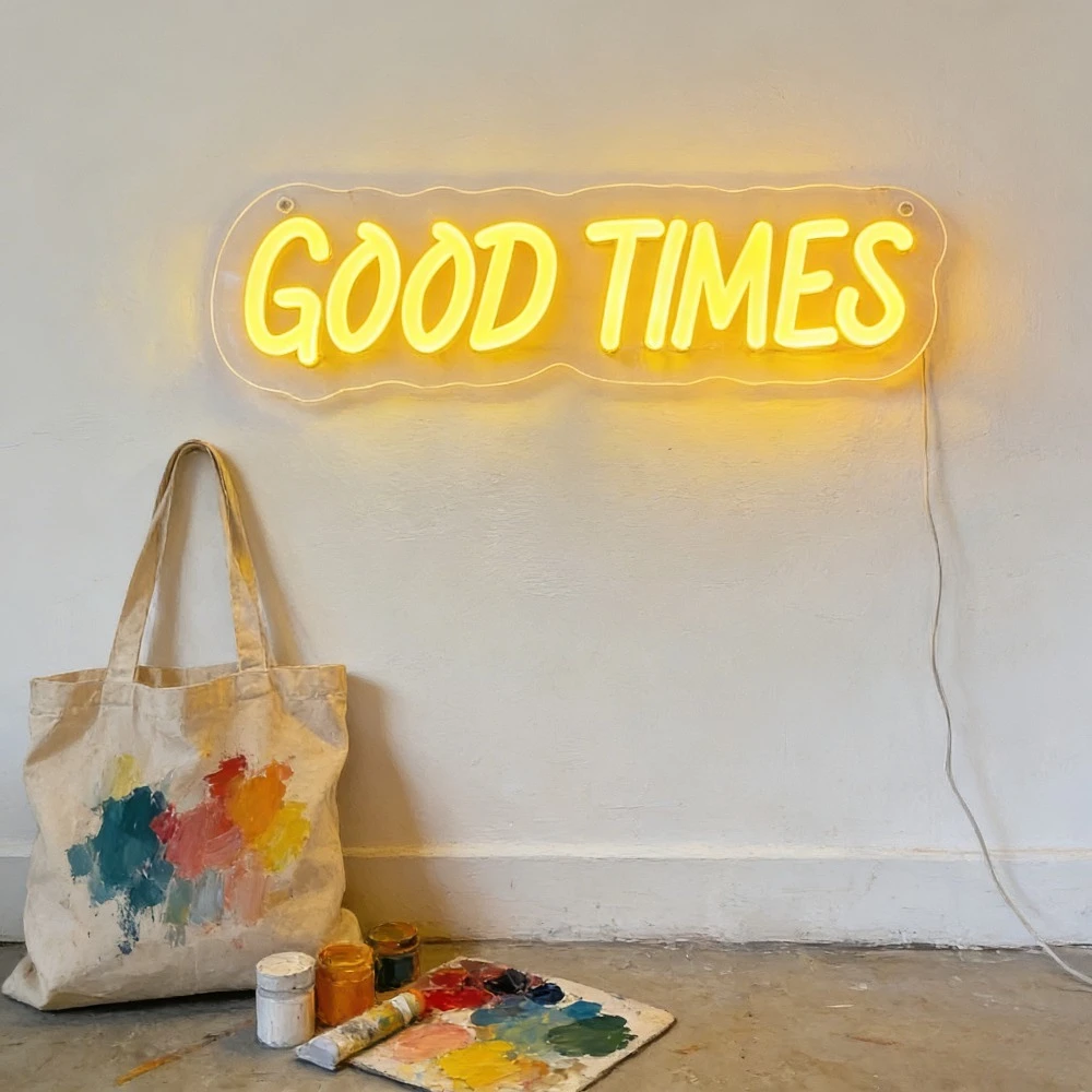 

Светодиодная неоновая вывеска GOOD TIMES для домашнего декора, праздничного освещения, создания романтической атмосферы, настенное искусство, подарок, декор для студии, художественное украшение для радостных моментов