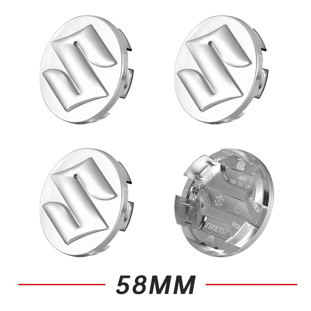 4 قطعة 54/58 مللي متر سيارة عجلة غطاء مركزي محور غطاء شعار لسوزوكي الساموراي Ltz 400 فيتارا Gsr جيمي إسكودو سويفت ستروم اكسسوارات السيارات #4