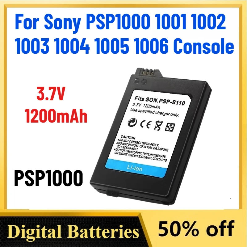 High-Quality 1200mAh PSP1000 Battery for Sony PSP1000 1001 1002 1003 1004 1005 1006 Console Rechargeable A-grade Battery Cell
