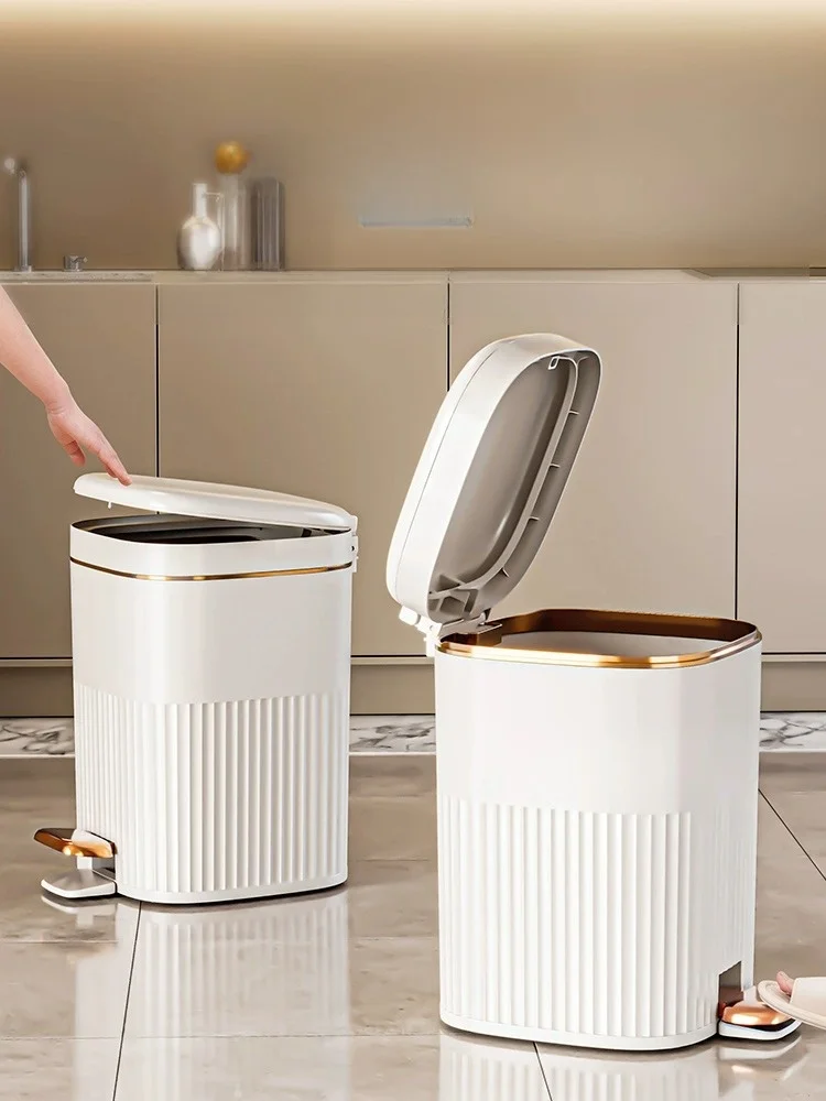 

Кухонная педаль Tra Can, большая пластиковая корзина для хранения емкостью для домашнего использования, батоном, гостиной с крышкой, напольная