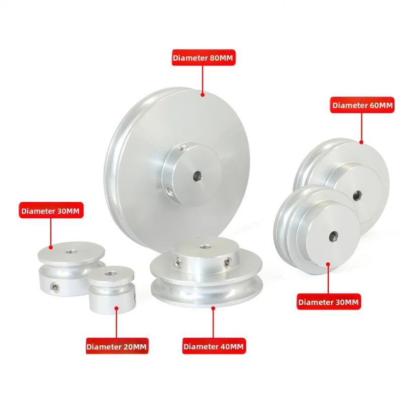 Single Groove Aluminum , U-Type Round Belt Wheel for Motor PU Belt Drive T ransmission Parts,SL26132