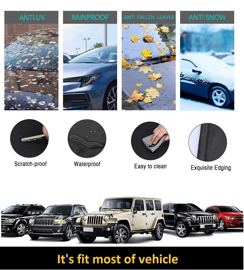 Universal Car Snow Ice Protector szyba przednia samochodowa parasol przeciwsłoneczny 600D Vinyl Oxford tkanina przednia tylna szyba pokrywa na bloki Visor