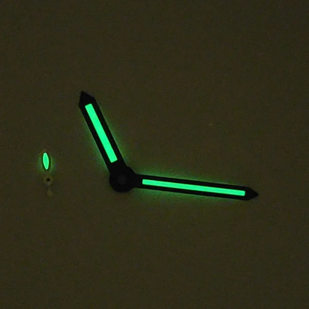 WATCH ACCESSORIES: HANDS GREEN LUMINOUS CAN BE LOADED WITH 34.5MM LITERAL ST3600 6498 6497 MOVEMENT HANDS