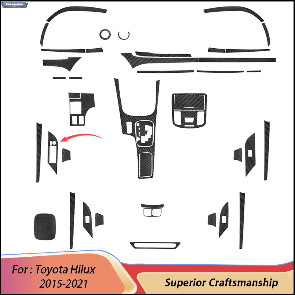 For Toyota Hilux 2015-2021 Carbon Fiber Car Stickers Car Interior Decorative Accessories