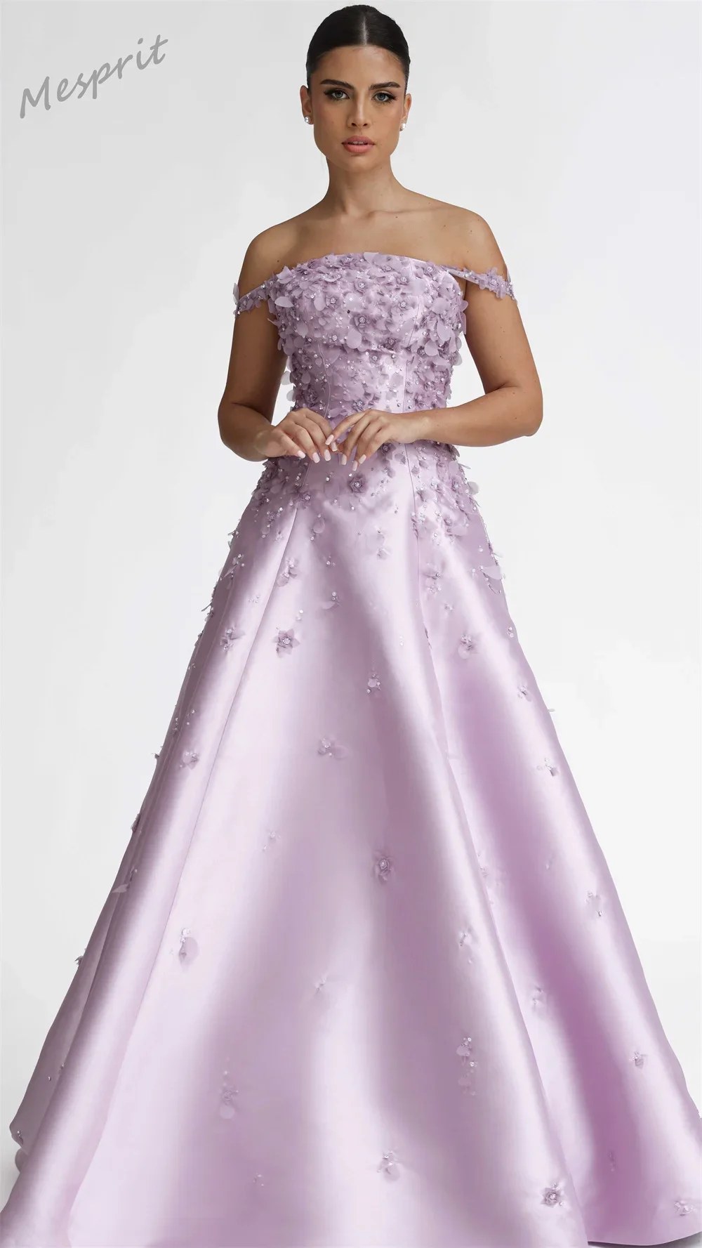 Customized Exquisite Off-the-shoulder A-line Floor Length Dresses Rhinestone Cocktail Dresses Classic Exquisite High