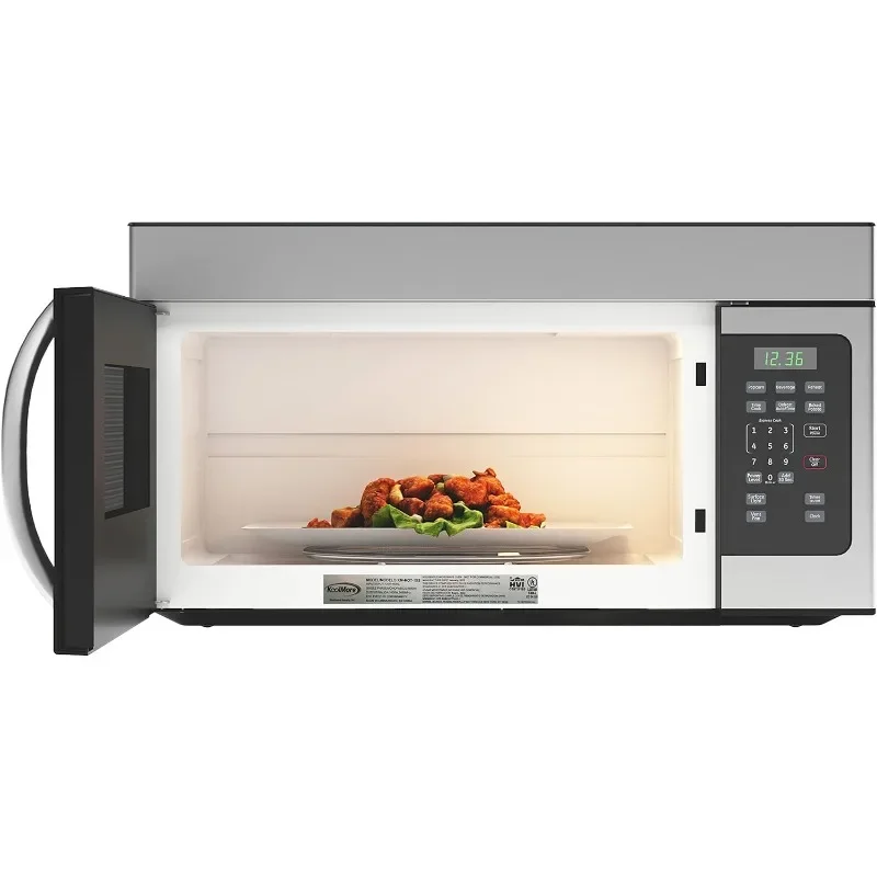 Range Microwave Oven Lamp and 300CFM Recirculation Vent Hood, Auto Cook Menus, Reheat Function, 10 Power Levels, Timer