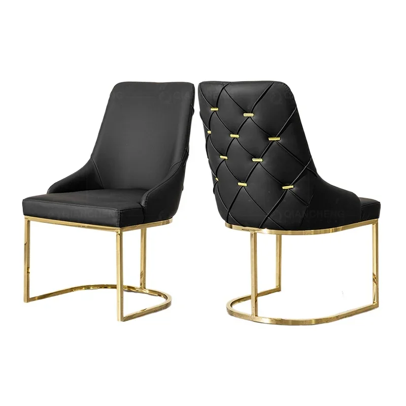 

Italian minimalist fabric dining chair, household soft bag backed by high-end