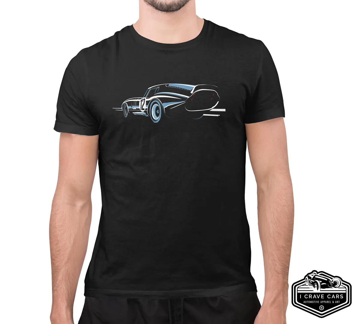 

Mens Carroll Shelby Daytona Race Car T Shirt Ford Racing LeMans 24 Racing Brock