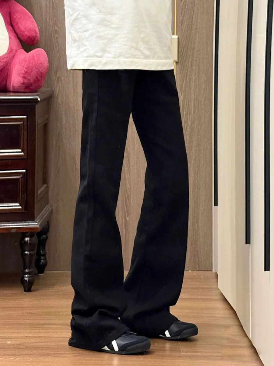 

Bla Le Blade Straight Leg Jeans Men's OOTD High-End Feelings CleanFit Flared Long Pants Youthful Trendy Wear Resistant