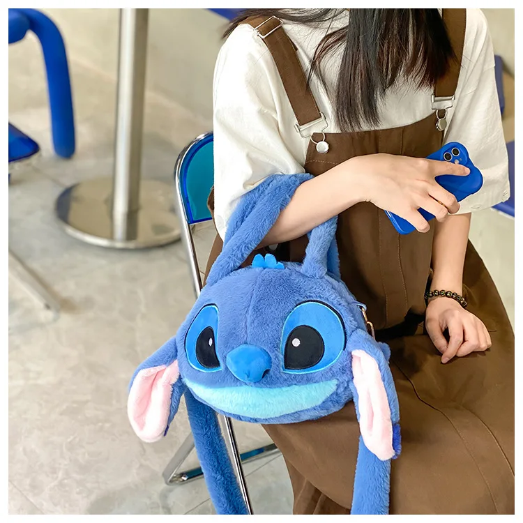 New Lilo Stitch Toy Kawaii Plush Messenger Bag Girl Tote Bag Anime Plush Backpack Kids Cartoon Plush Soft Bag Gifts