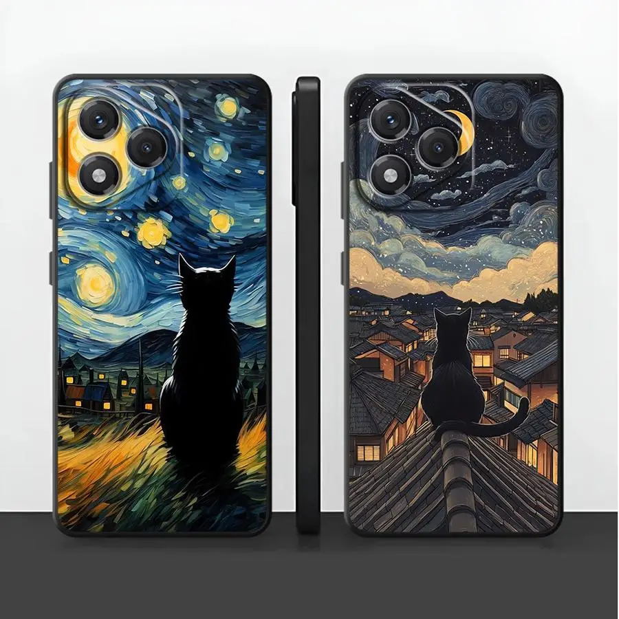Чехол для телефона Van Gogh Starry Night Cat Funda для Huawei P20 P40 Lite P30 P20 Pro P20 Lite 2018 P Smart 2019 Чехол для телефона Van Gogh Starry Night Cat Funda для Huawei P20 P40 Lite P30 P20 Pro P20 Lite 2018 P Smart 2019