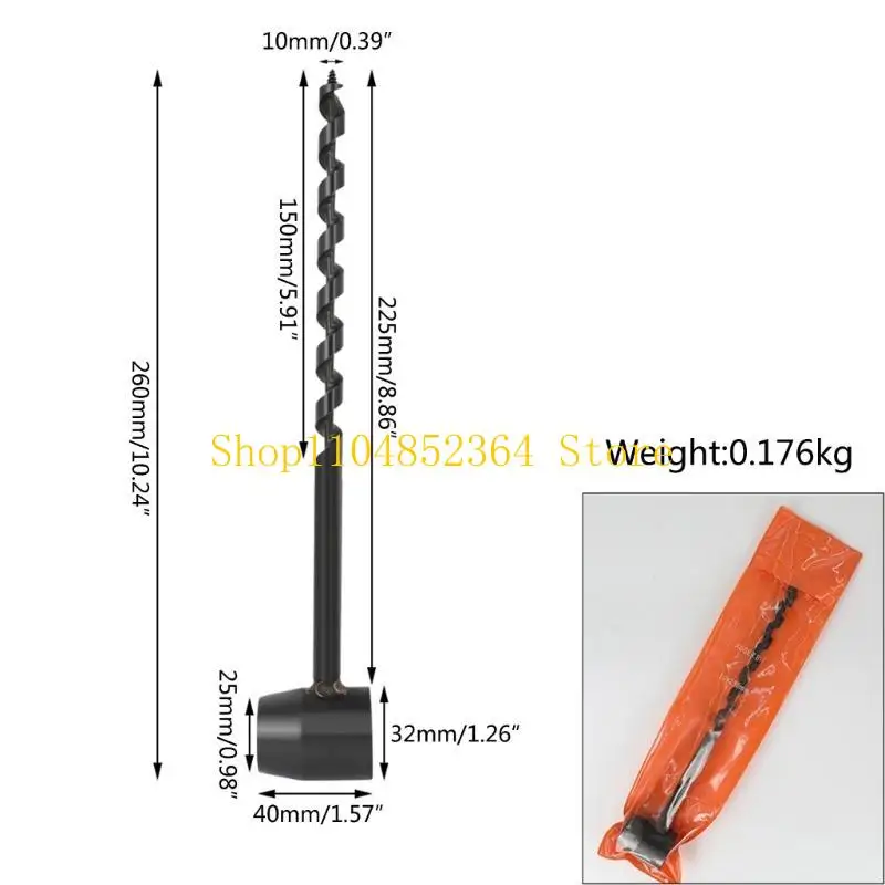 

652F 4-Edge Spur Auger Drill Bit Extension for Wilderness Survival and Carpentry