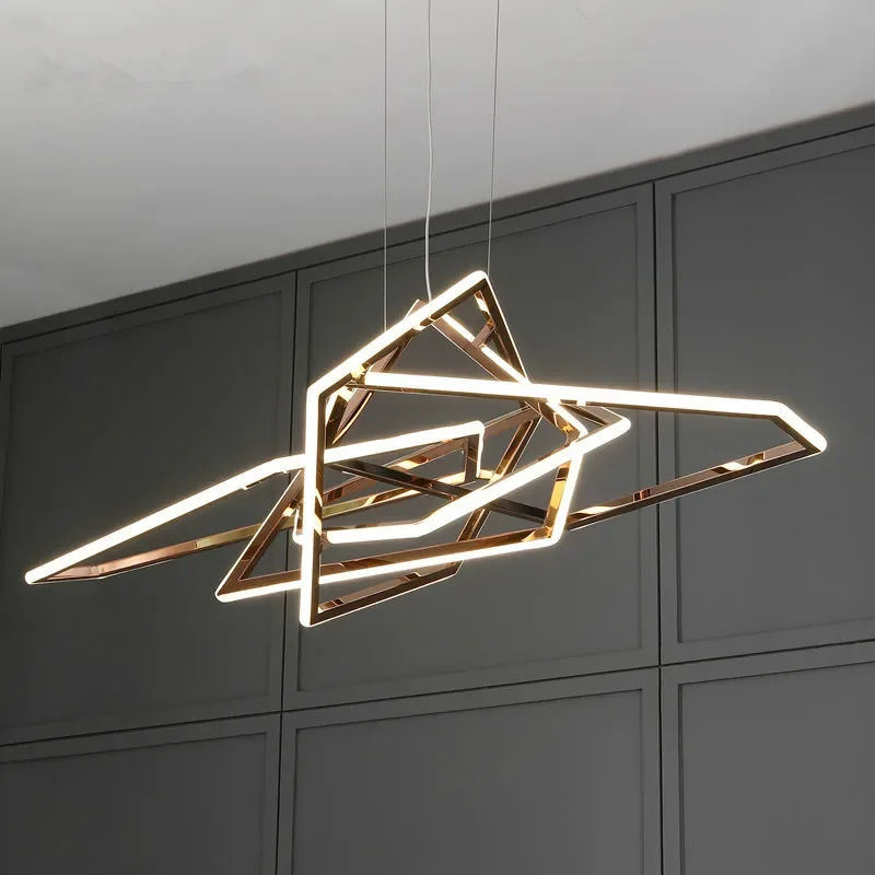 

Modern Creative Iron Hanging Lamp for Living Room Bar Counter Staircase Chandelier Classic Lusters Luminaires Home Decoration