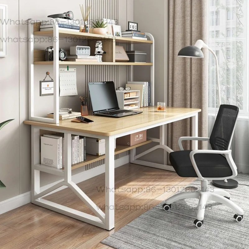 Desk, Student Double-layer Computer Desk, Bookshelf, Home Minimalist Bedroom, Student Writing Desk,Office Desks Office Furniture