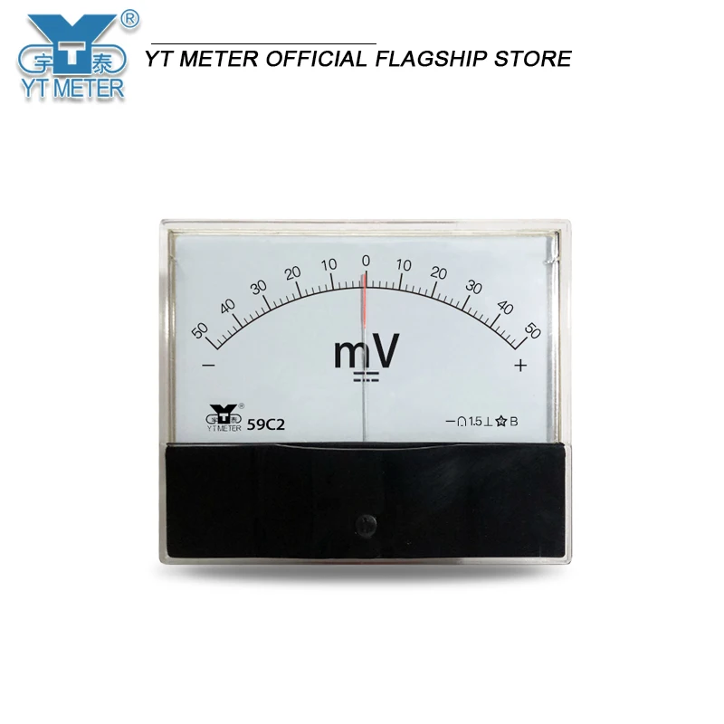 59C2 PLus-minus millivolt meter ±50mv bidirectional 75mv 100mv pointer voltmeter DC DC small voltage meter