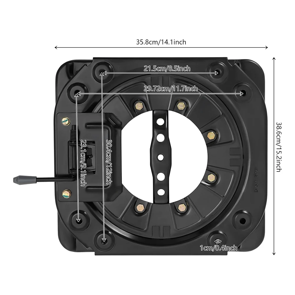 Heavy Duty Seat Swivel Base With Slider Track 360 Degree Rotatable For RV Van Camper Vehicle Engineering Vehicles Adjustable