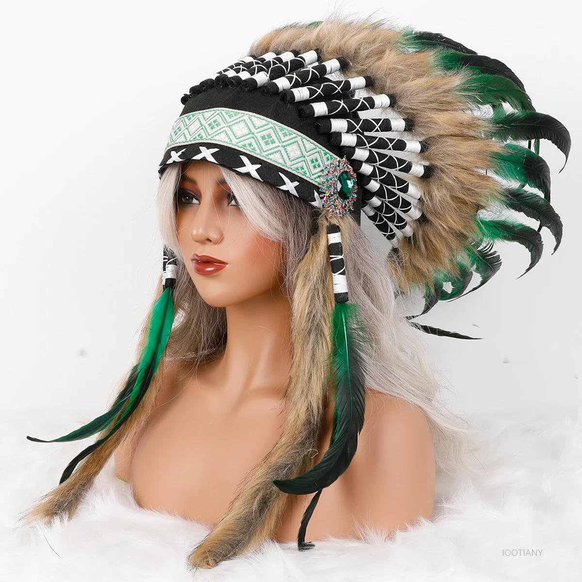Halloween Decor Stage Performance Multicolor Feather Headpiece Photography Props Cosplay Carnival Feather Headband Accessories