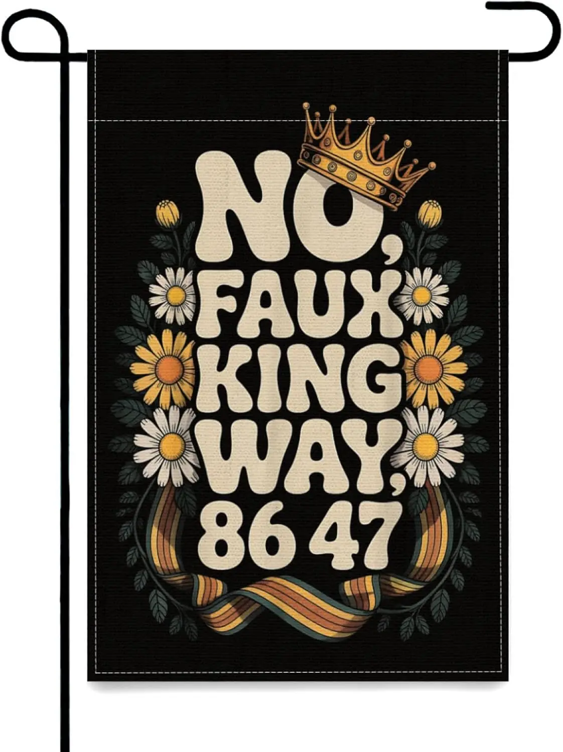 أعلام No Faux King Way 86 47 ياردة للديكور، أعلام حديقة مقاس 12 × 18 بوصة، نسيج مزدوج الجوانب لغرفة النوم والمكتب والأماكن الداخلية والخارجية KZA