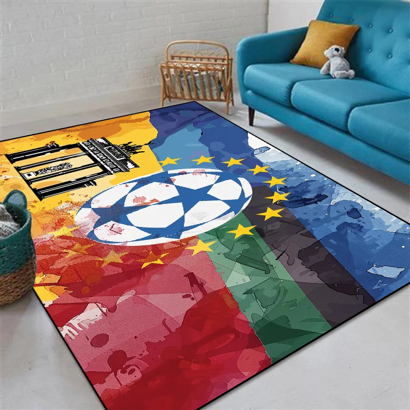 

Европейский ковер для футбольных болельщиков, большой ковер для украшения гостиной, домашний ковер, нескользящий напольный коврик для спальни, моющийся игровой ковер для детей