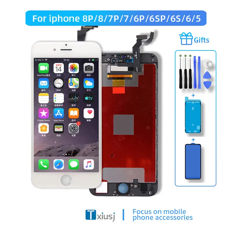 شاشة OLED LCD لهاتف iPhone 5 5s 6 6S 7 7P 8 8P LCD iPhone استبدال الشاشة 100% اختبار شاشة عرض عالية الجودة iPhone 7 8