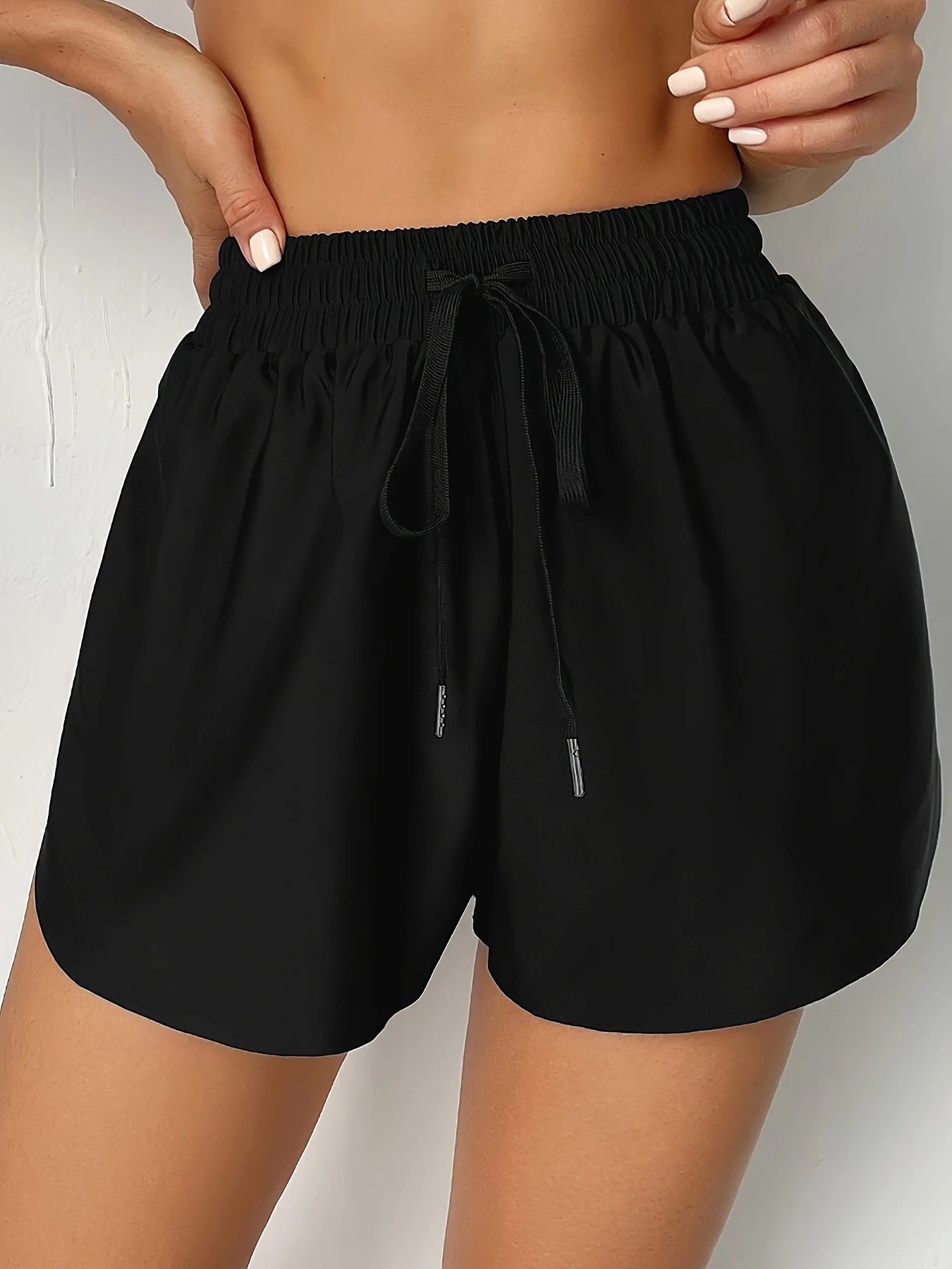 Color High-Waisted Shorts, Casual Split Hem Shorts, Women'S Swimwear and Clothing
