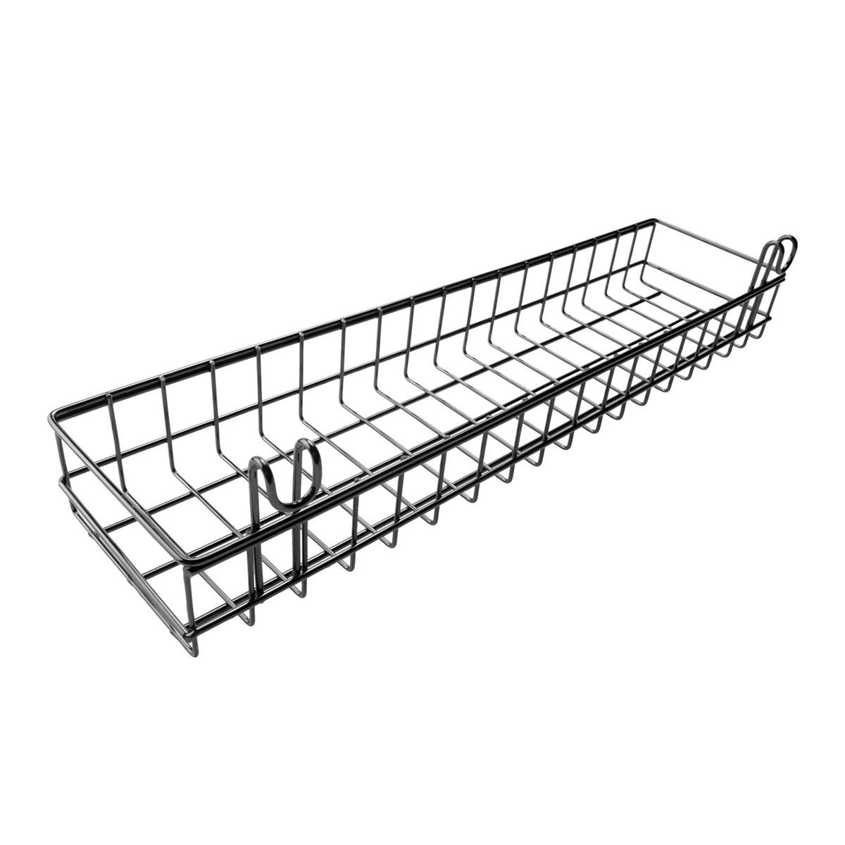 Hanging Basket for Wire Wall Grid Panel, Multi-Function Wall Storage and Display Basket, 40X10X5CM, Black Painted