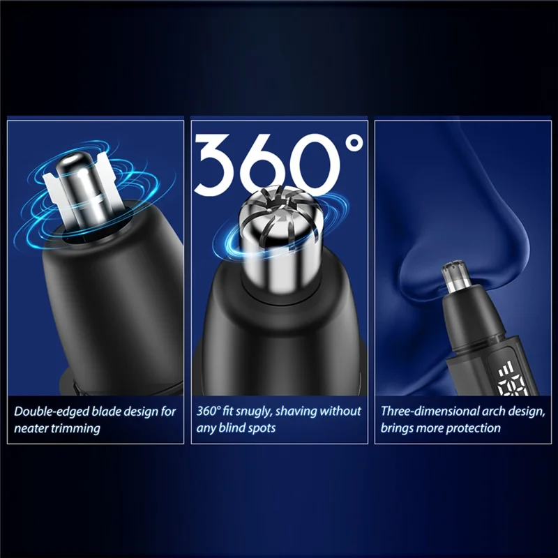 

Триммер для волос в носу для мужчин, USB перезаряжаемый триммер для волос в ушах, носу с ЖК-дисплеем, профессиональный инструмент для стрижки волос