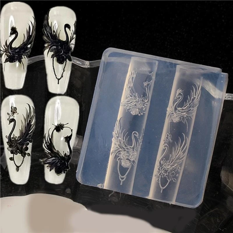 فريدة من نوعها ثلاثية الأبعاد زهرة الورد مسمار الفن صياغة قالب متعدد التصميم ديكور زهرة قالب من السيليكون للحرف الفنية مسمار #5