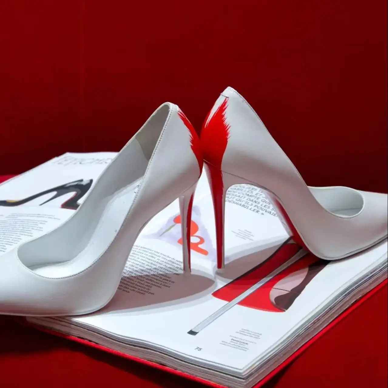 

10cm Black High Heels For Women 2025 Spring Summer New Style Stiletto Pointed Toe Sexy Professional White Red Bottom Shoes Lady