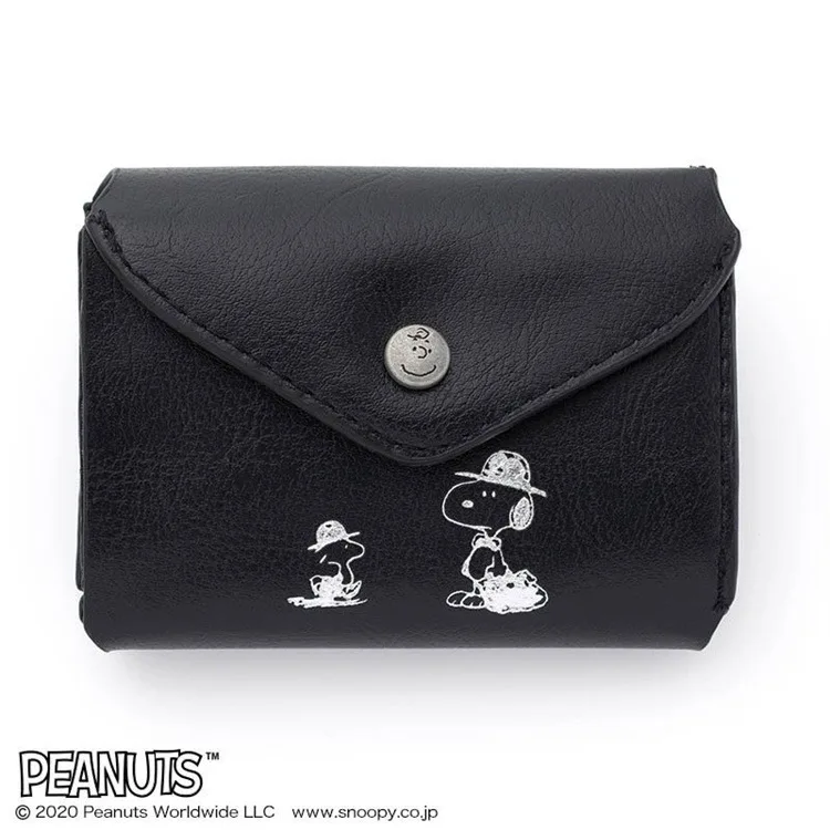 Snoopy Japanese Magazine Appendix Card Case Anime Cartoon Puppy Leather Pu Short Three-Fold Men Portable Coin Purse Card Holder