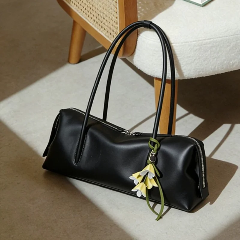 

Luxury Handbag Fashion Brand Design Shoulder Bag New Simple High-end Underarm Bag Premium Leather Women' Bag With Pendant Wallet