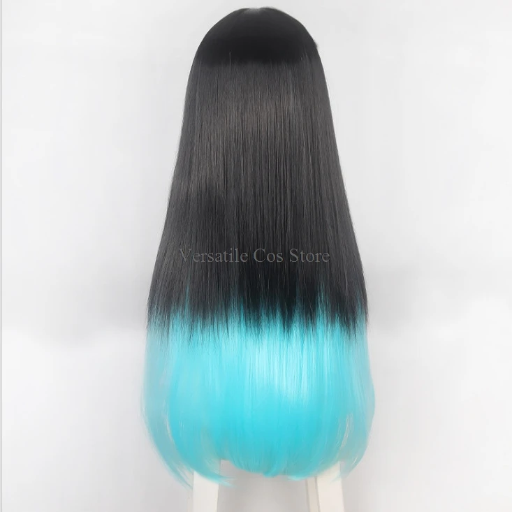 Tokitou Muichirou Wig Anime Demon Slayer Kimetsu No Yaiba Cosplay Black And Blue Gradient Long Straight Wig Men Women