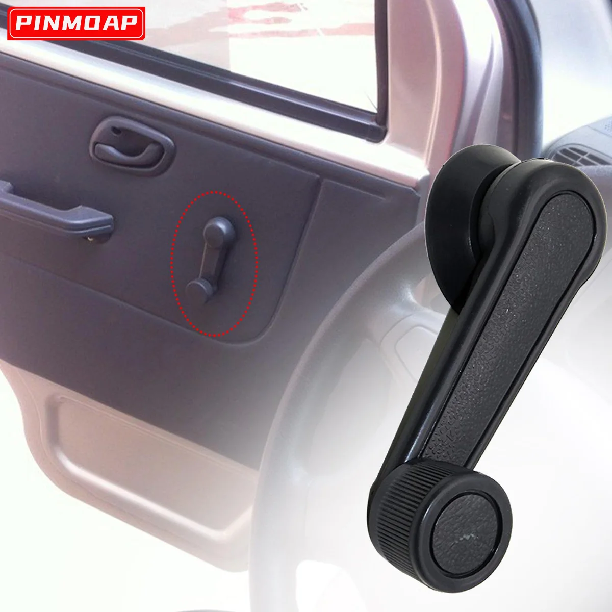 Car Window Connector Coiler Car Window Handle High Quality ABS Window Lifting Crank Black Car Window Handle Car Accessory