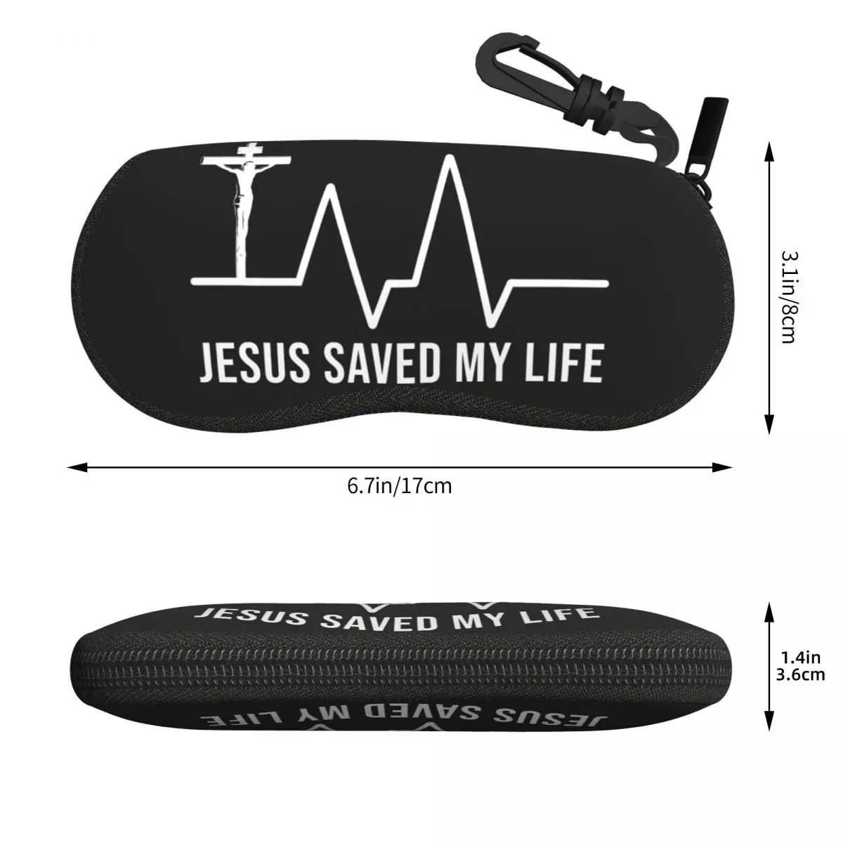 Custom Jesus Saved My Life Eyeglass Glasses Case Women Men Soft Religious Christian Sunglasses Protective Pouch