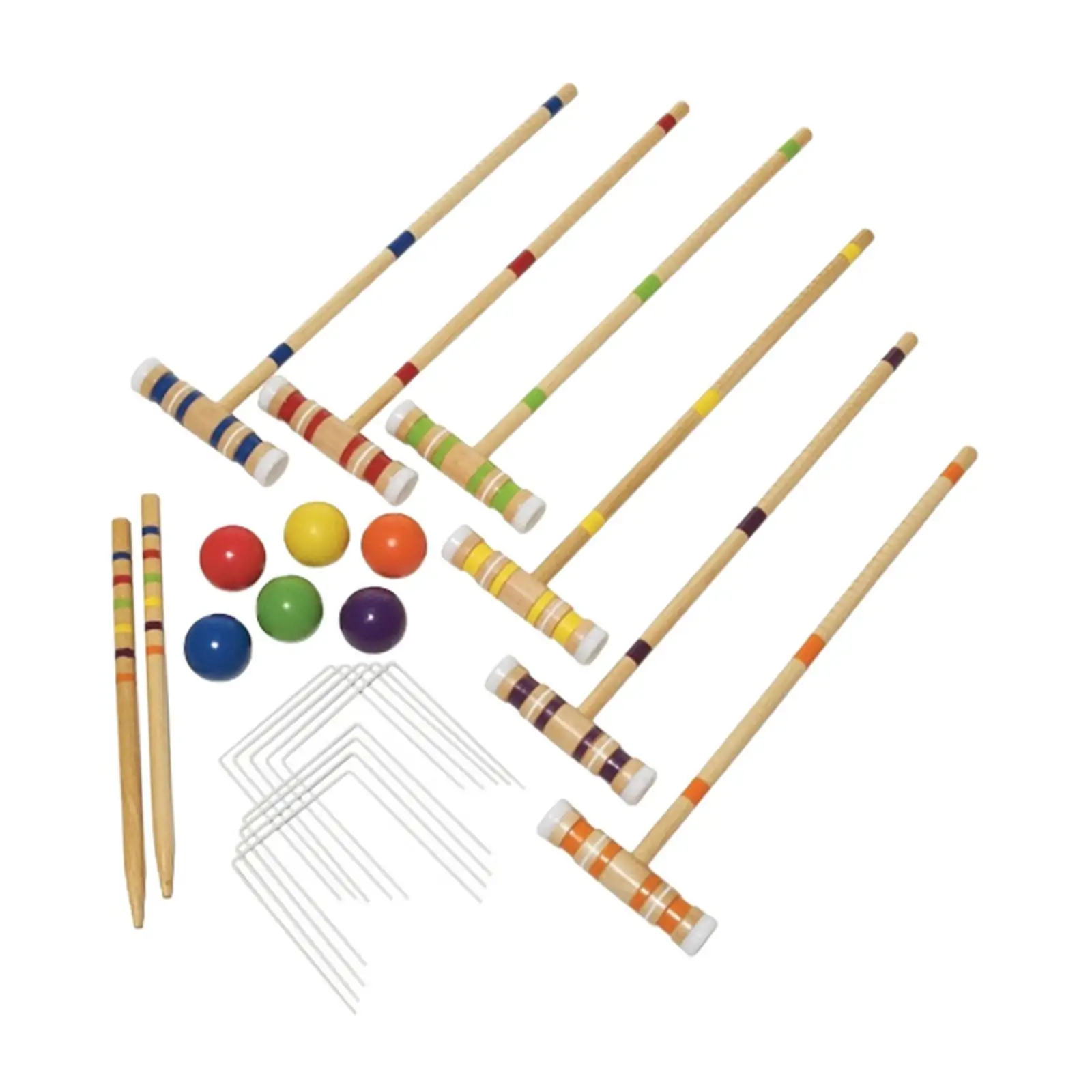 Sport Outdoor Croquet Set with Wooden Mallets Lawn Croquet Game Set for Family Gatherings Parties Yard Teens Entertainment Game