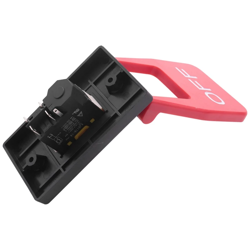 Off-On Red Cover Emergency Stop Push Button Switch 16A Power-Off/Undervoltage Protection Electromagnetic Start Switch