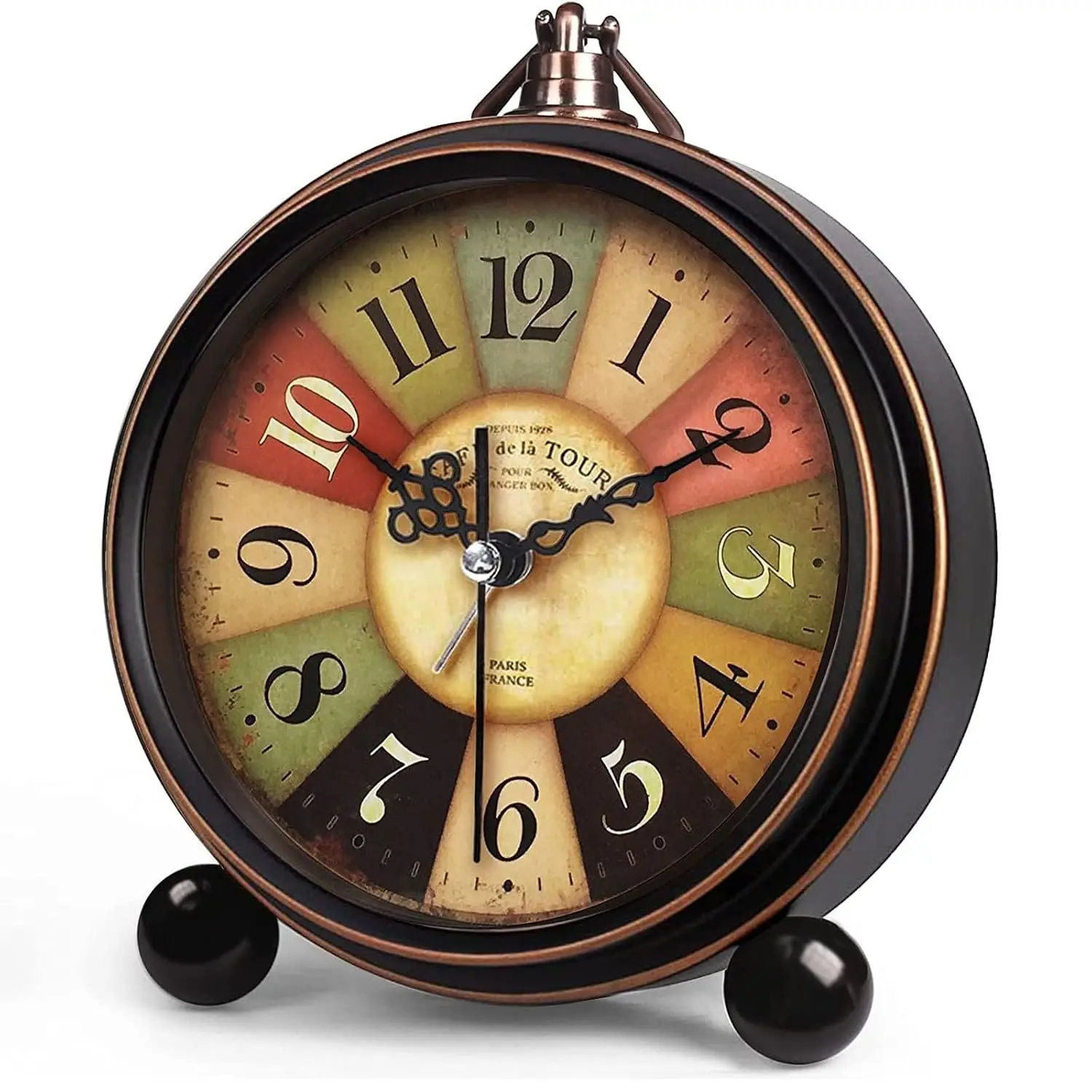Vintage Analog Alarm Clock, Tuscan Style, 5.25inch, Customized