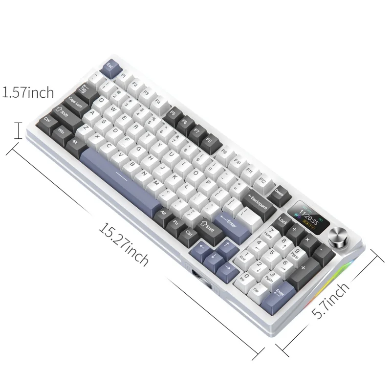 Y95 Mechanical Game Keyboard Wireless Bluetooth Tri-Mode 98 Full Key No Impact Hot Swappable Diy Color Screen Office Keyboard
