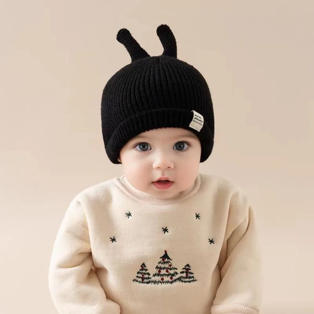

New Warm Knitted Hat Coldproof Windproof Pullover Cap Cute Ear Protection Hat Infant